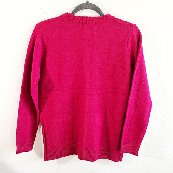 Vintage Jenny Cardigan Hot Pink Knit Button Front Sweater Sz SP NWT Old Stock - Picture 10 of 11
